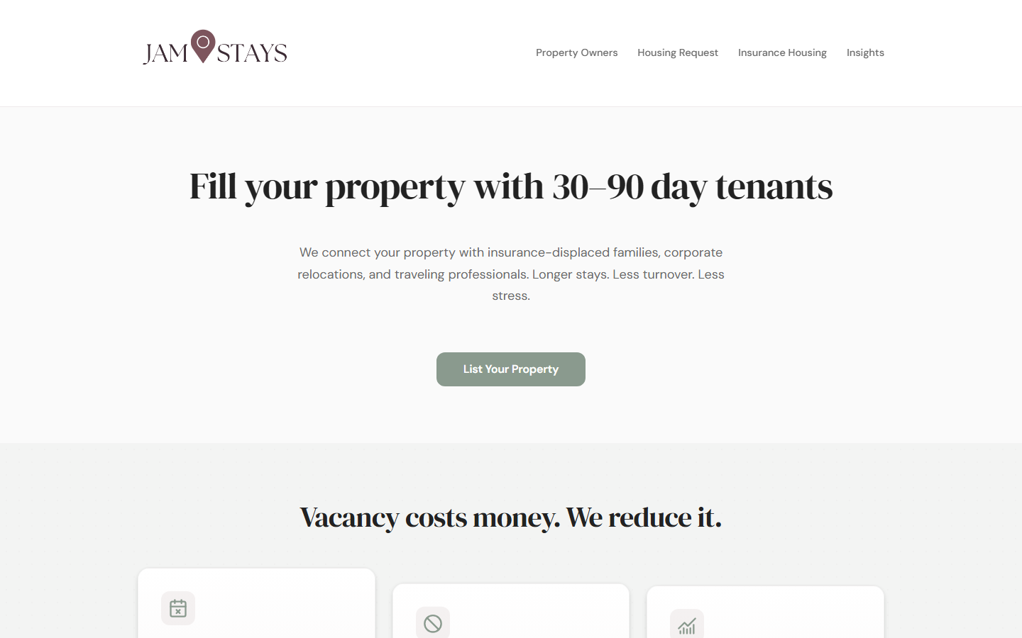 JaM Stays property owners page