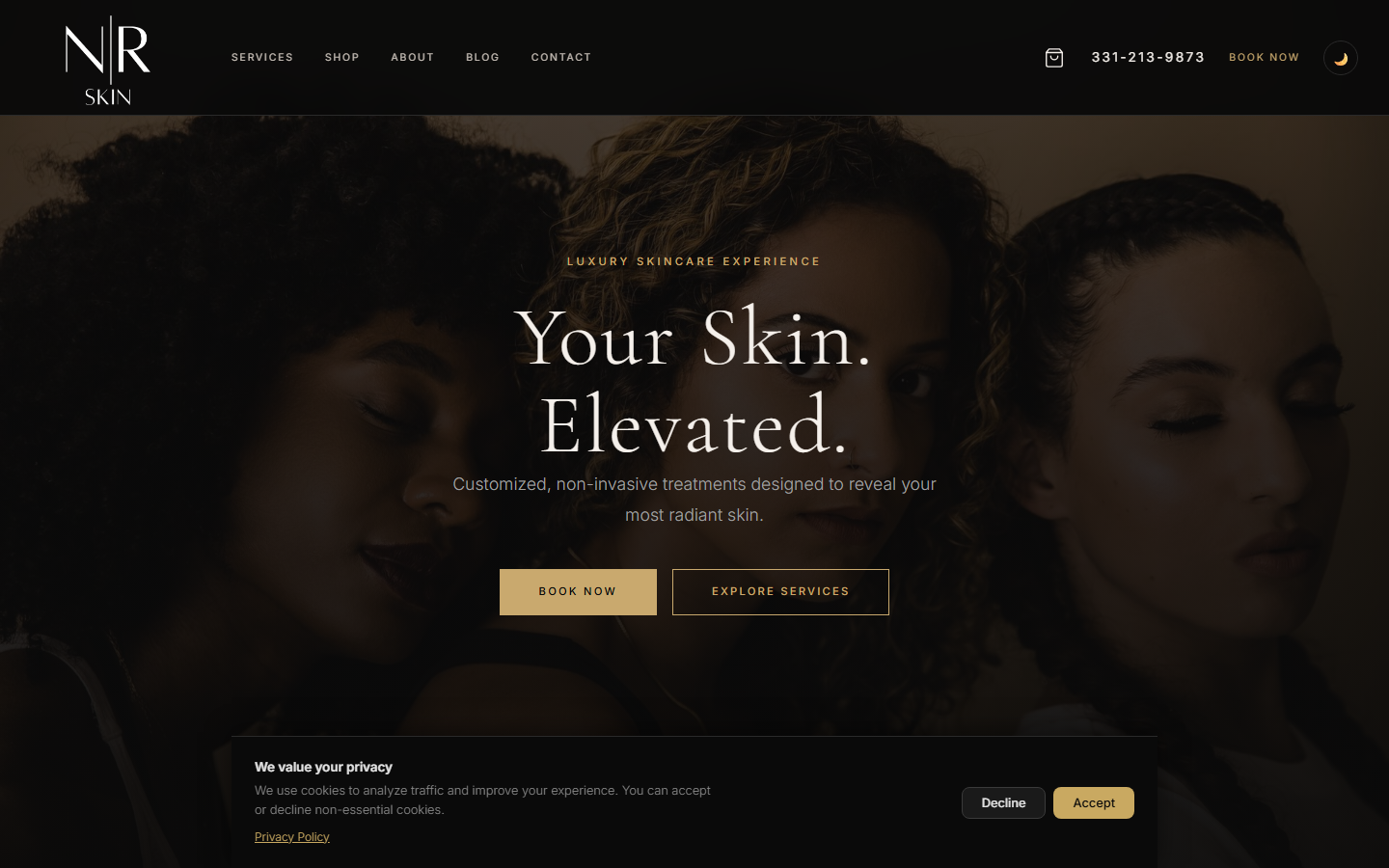 NR Skin homepage hero