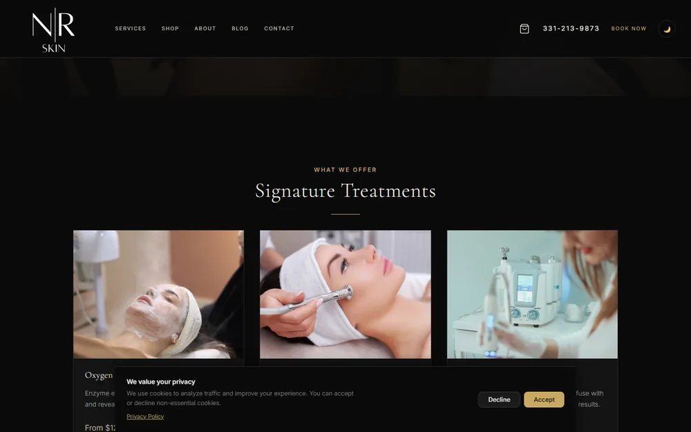 NR Skin services section